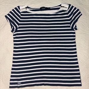 Vintage Ralph Lauren Navy and White Striped Top Large